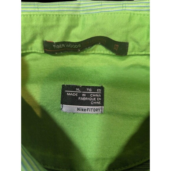 Nike Shirt Mens XL Tiger Woods Collection Polo Green Stretch Performance Dri Fit - Picture 5 of 7